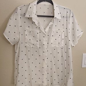 Black and White Poka dot Blouse